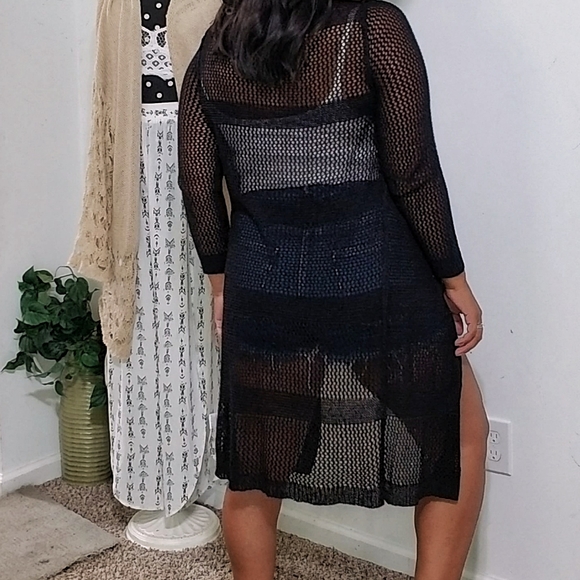 GOOD VIBES BLACK STRIPE CARDIGAN - Picture 4 of 15